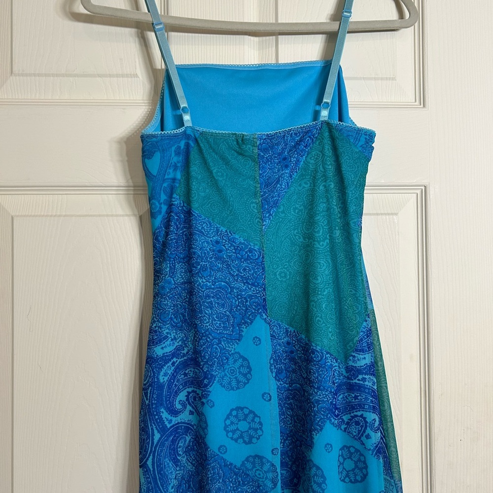 Blue Patterned Mini Dress - Picture 3 of 4